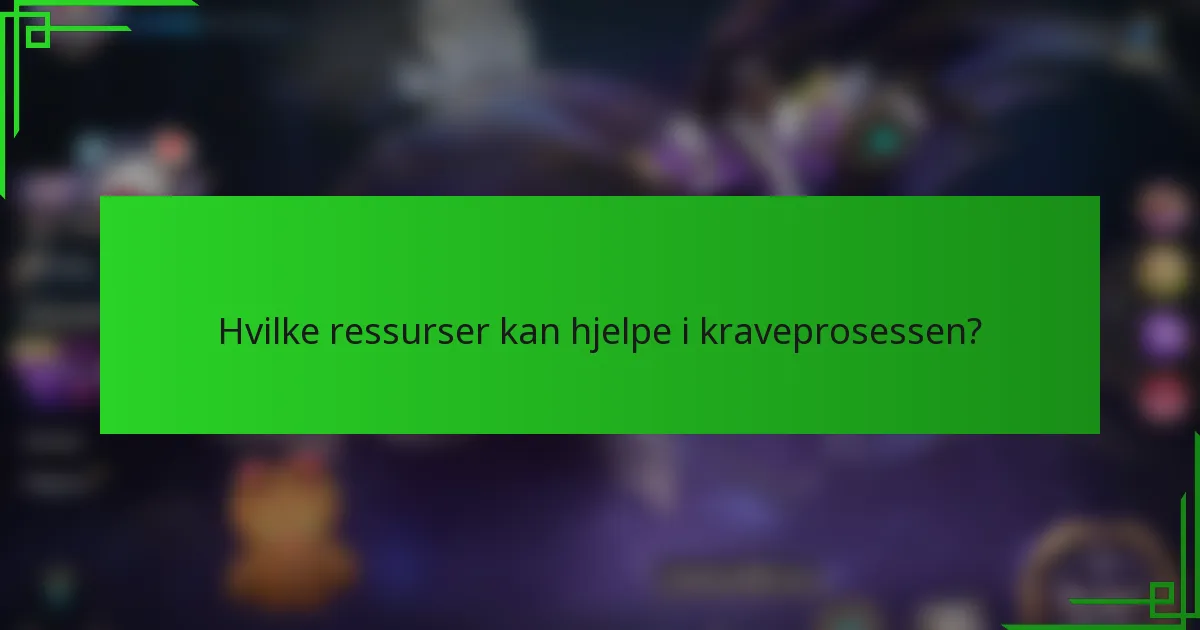 Hvilke ressurser kan hjelpe i kraveprosessen?