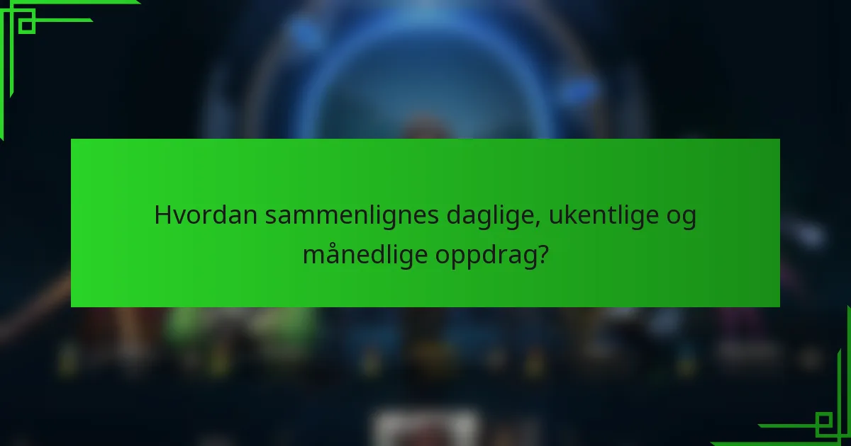 Hvordan sammenlignes daglige, ukentlige og månedlige oppdrag?